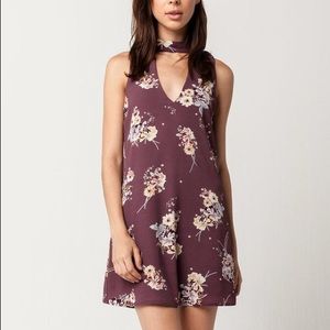 NWT Socialite Brown Floral Cut Out Dress